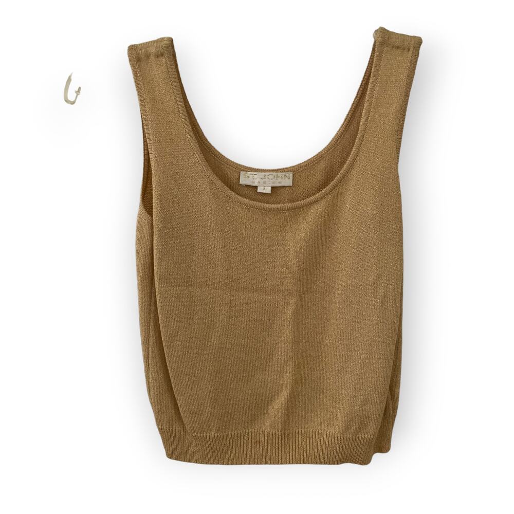 St John Basics Gold Tank top Sz Small retail 395.00 EUC